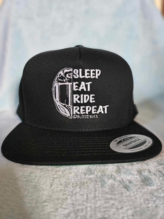 A. Sleep Eat Ride Repeat | Flat Bill Hat
